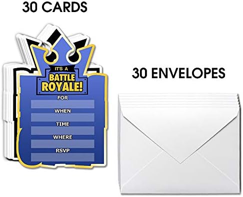 30 Gaming Party Invitations with Envelopes - Double Sided 1