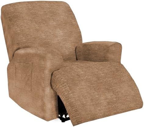 Maycelon Recliner Covers Stripe Jacquard Brown