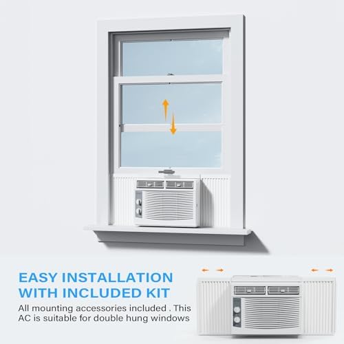 ROVSUN 5000 BTU Window Air Conditioner White Easy Install