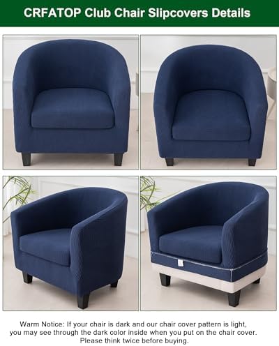 CRFATOP Club Chair Slipcover Navy 2 Piece