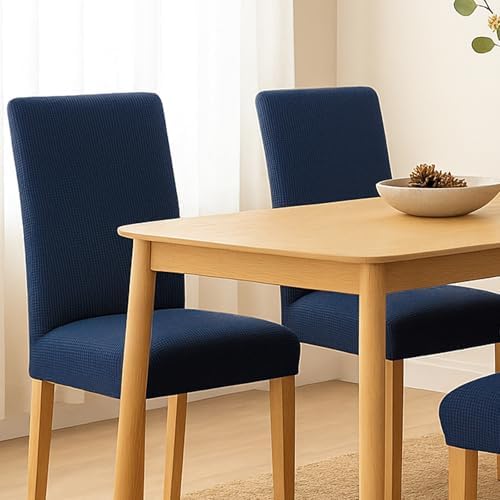 Navy Blue Dining Chair Covers Set of 4