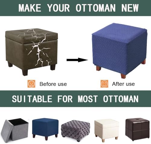 Bifaunvogel Ottoman Cover Square Thick Jacquard Stretch Slipcover