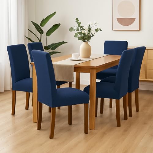Navy Blue Dining Chair Covers Set of 4