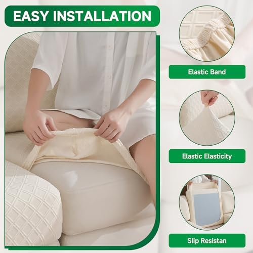 OHSIO Couch Cover Stretch Sofa Slipcover Pet Friendly