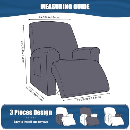 TAOCOCO Recliner Chair Covers 3-Piece Stretch Polyester