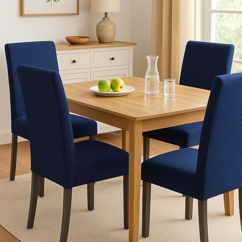 Navy Blue Dining Chair Covers Set of 4