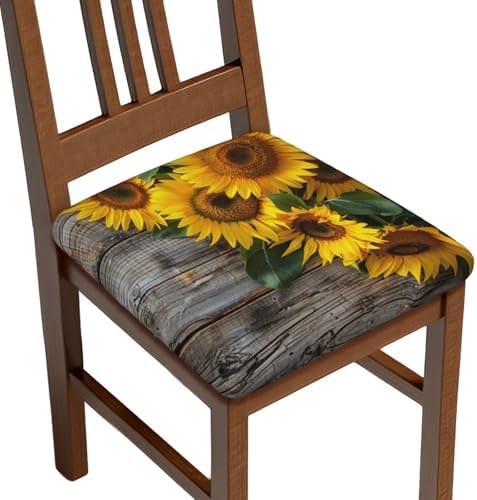 Ouqiuwa Fall Sunflowers Dining Chair Seat Covers Set of 2 1