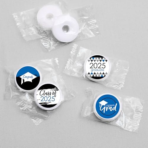 2025 Blue Graduation Round Candy Sticker Favors 1 Sheet of 108
