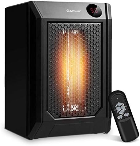 COSTWAY Electric Space Heater with 1500W Fast Heating and 12H Timer
