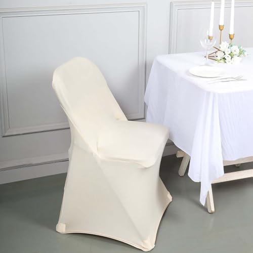 Stretchy Spandex Fitted Chair Cover for Dining Events Beige