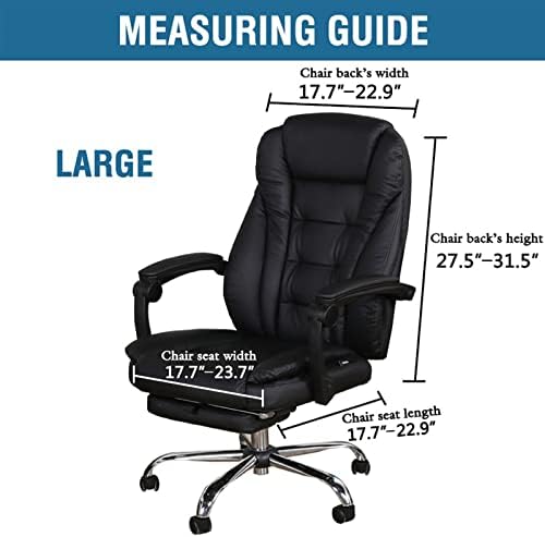 Shukii Waterproof PU Office Chair Cover with Elastic Bottom and Zipper