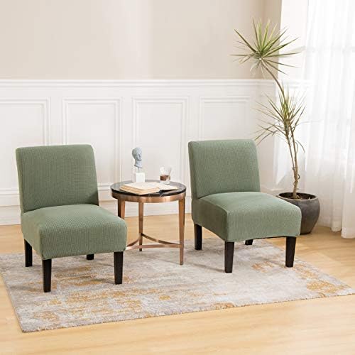 MIFXIN Armless Chair Cover Stretch Jacquard Slipcover 2 Pack
