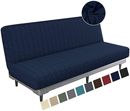 MAXIJIN Jacquard Futon Cover for Armless Sofa