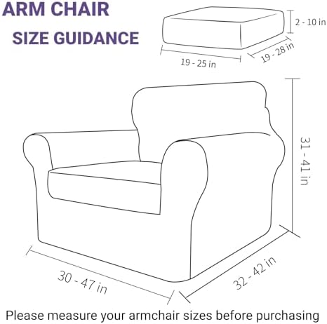 ZNSAYOTX Velvet Chair Slipcovers with Arms 2 Piece