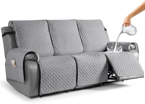 TAOCOCO 3 Seater Recliner Sofa Slipcover Light Gray