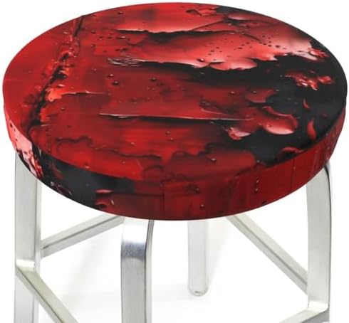 Abstract Red Textured Canvas Bar Stool Slipcover