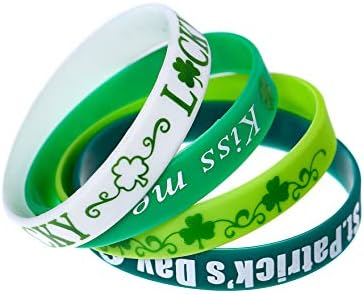 CCINEE St Patricks Day Green Shamrock Silicone Wristbands 36 Pack