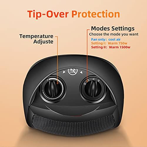 CAVIOR Portable Electric Space Heater with Adjustable Thermostat
