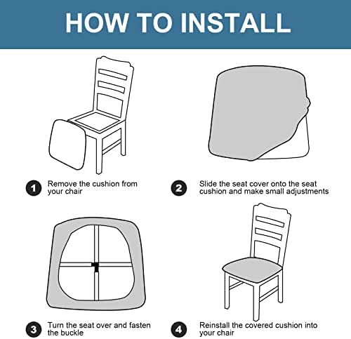 Genina Waterproof Dining Chair Covers 6PCS Warm Gray 1