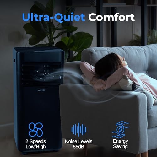 SereneLife 10000 BTU Portable Air Conditioner with Window Mount Kit