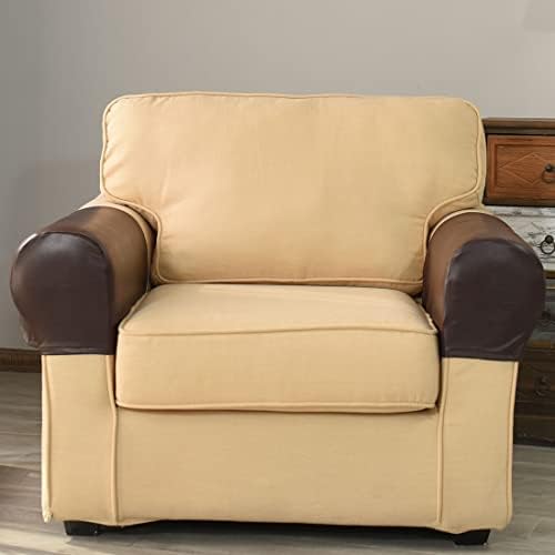 Vctops Waterproof Faux Pu Leather Armrest Covers Dark Coffee 2pcs