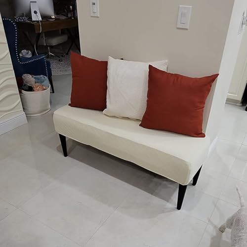 SearchI Stretch Dining Bench Cover - Beige
