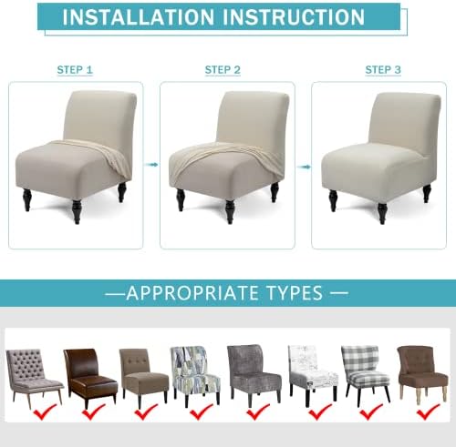 Iauddy Armless Accent Chair Slipcover with Jacquard Design