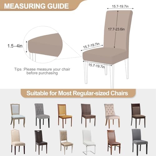 SearchI Dining Chair Covers Set of 4 Stretch Fit Parson Slipcovers