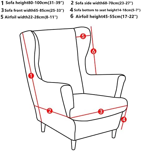 MIFXIN 2 Piece Wingback Chair Slipcover with Cushion Cover