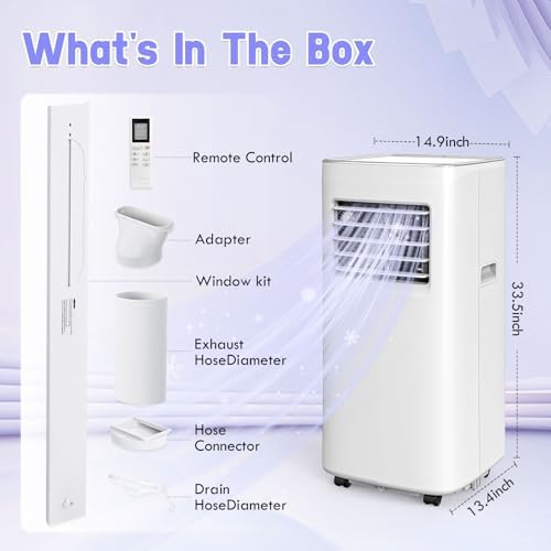 Sprbar 8500BTU Portable Air Conditioner 3-in-1