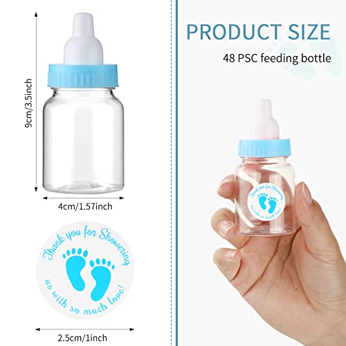 Tondiamo 48 Pcs Blue Baby Shower Candy Jar Favors