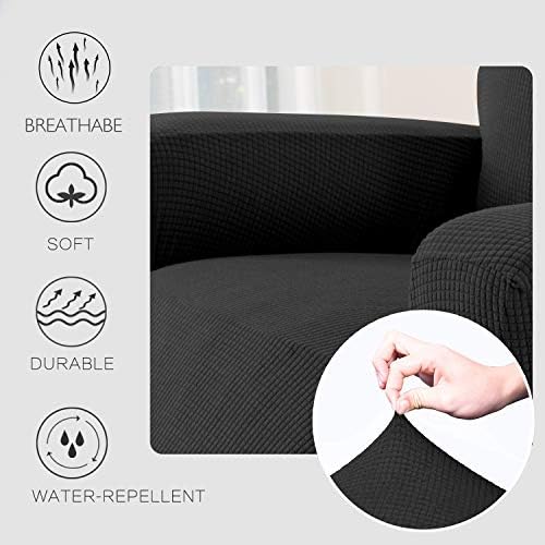 Granbest Premium Water Repellent Recliner Slipcover with Pockets Black
