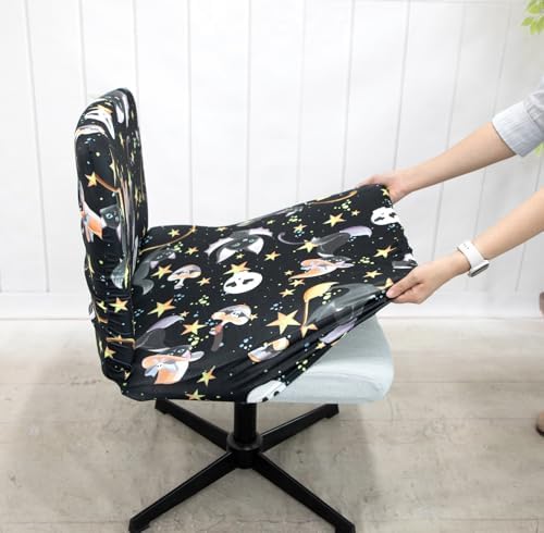 Halloween Black Cat Armless Chair Cover Protector 1