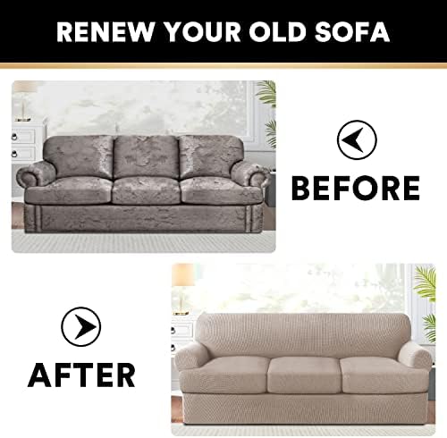 PrinceDeco T Cushion Sofa Slipcover 4 Piece Set