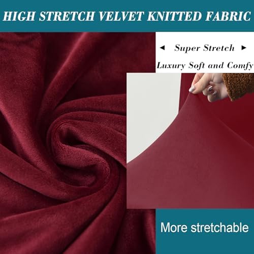 HFCNMY Velvet Armless Chair Cover Slipcover Red