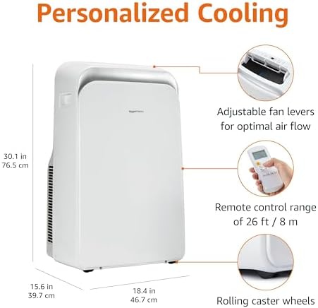 Amazon Basics 4-In-1 Portable AC Unit 13500 BTU White