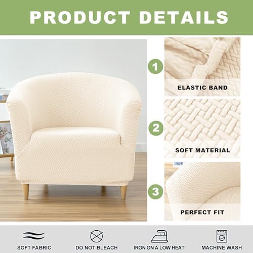 HAOYONG Armchair Slipcover Set of 2 Beige