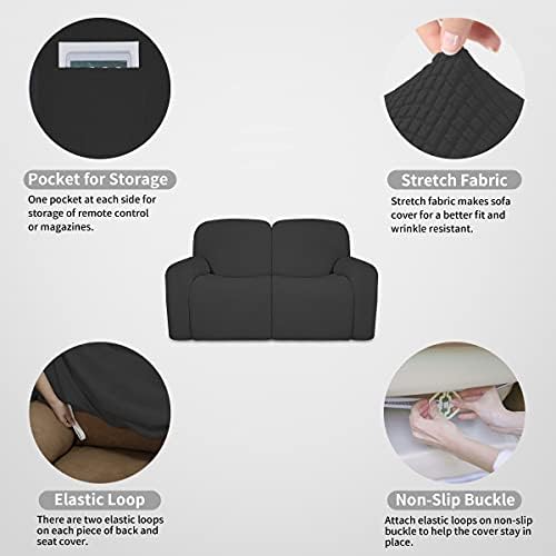 Easy-Going Dual Waterproof Recliner Loveseat Cover 6-Piece