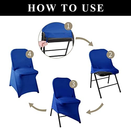 Magalo 12 Pack Royal Blue Spandex Folding Chair Covers