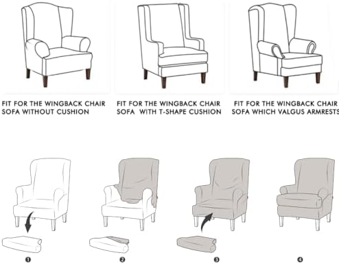 INFLAG 2 Piece Wing Chair Slipcover Burgundy