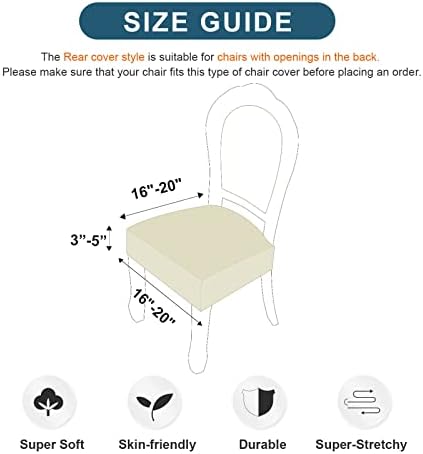 Genina Waterproof Dining Chair Seat Covers 4 PCS Grey Back Covered