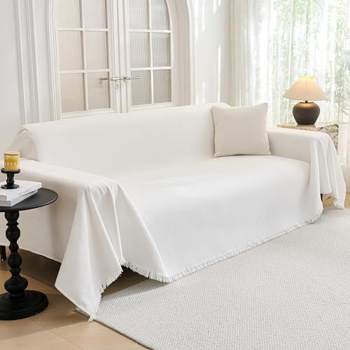 MYSKY HOME 3 Cushion Couch Cover 91x134 White
