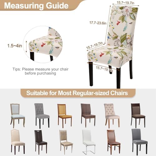 SearchI Dining Chair Covers Set of 6 Spandex Stretch Removable Washable 1