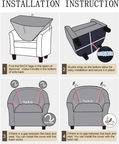 Plush Club Chair Slipcover 1 Piece Reusable