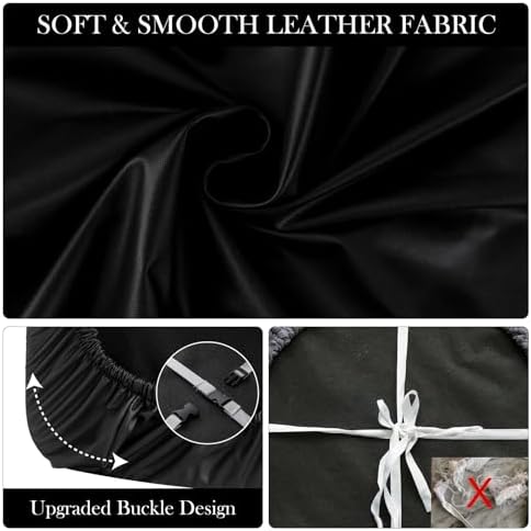 Waterproof PU Leather Seat Covers Set of 6 for Dining Chairs Black