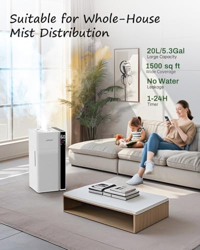 Mifasol 20L Floor Humidifier for Large Rooms Whole House Use