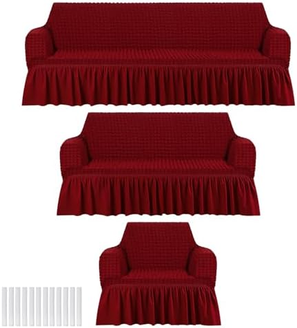 3 Pcs Sofa Slipcover Set for Couch Cushions