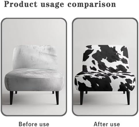 Glenlcwe Black Cowhide Armless Accent Chair Cover 1