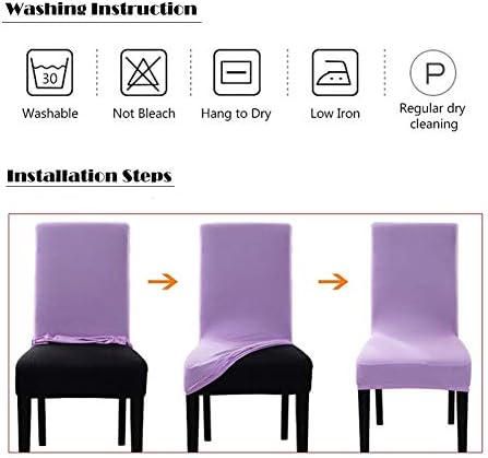 Chickwin Deep Purple Dining Chair Covers 6 Pack 1
