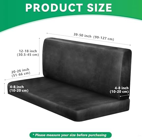 Leather Like RV Dinette Cushion Covers - Dark Gray 2 Backrest 2 Bench